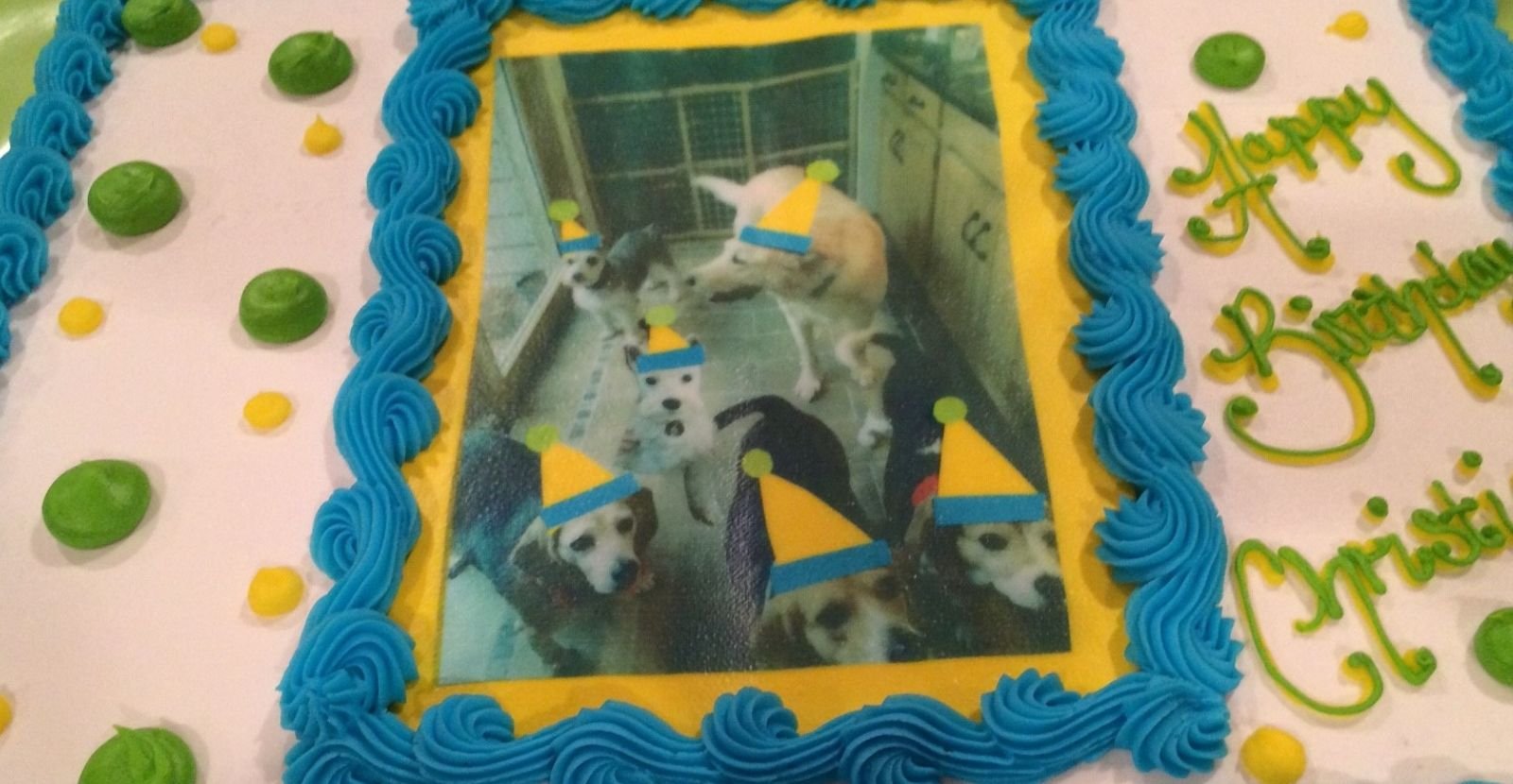 Dog themed birthday cake